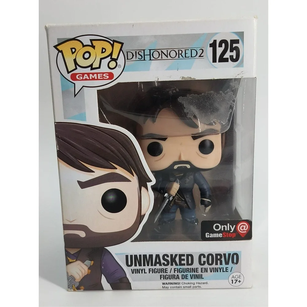Funko Pop Games Dishonored Unmasked Corvo GameStop Vinyl Black Apparel Red